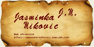 Jasminka Miković vizit kartica
